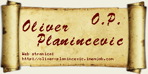 Oliver Planinčević vizit kartica